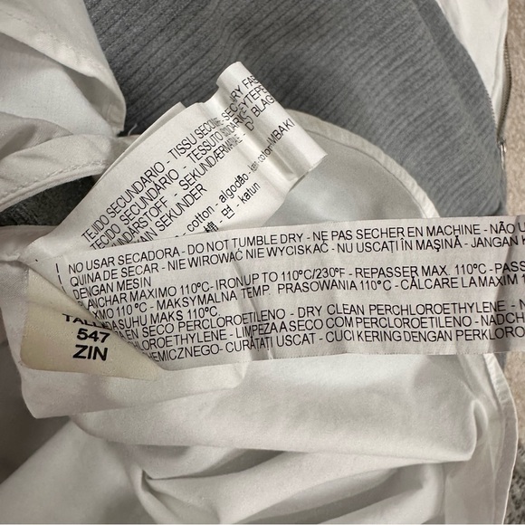 Zara Trafaluc Zip Shoulder Layered Top Mock Neck Gray White Size Small - Picture 11 of 11